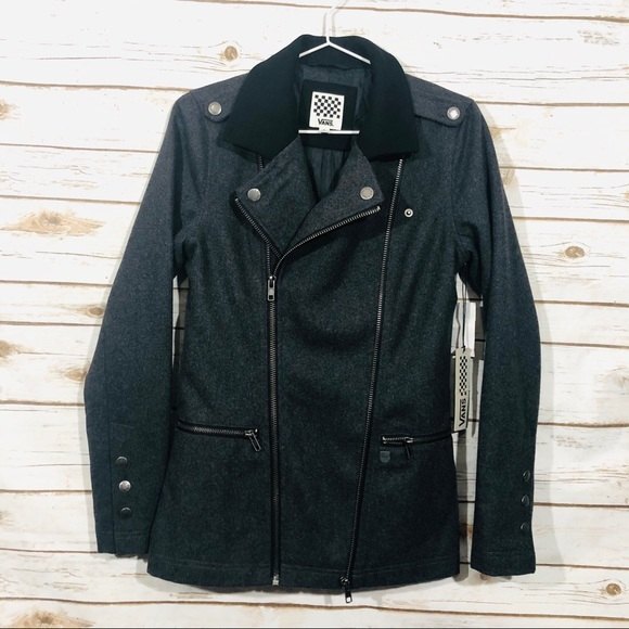 Vans WOMEN'S BIKE Jacket BLACK GREY PARKA Coat size S - Picture 4 of 8
